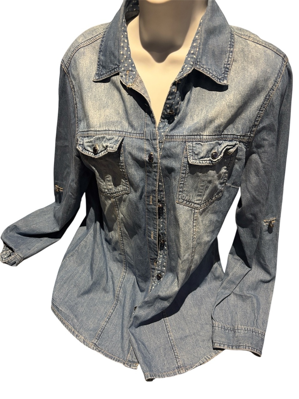 Kenlen soft denim loose fit shirt Large